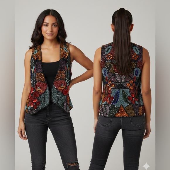 RAGA Tops - RAGA Colorful Embellished Women's vest